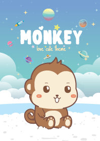 ลิงน้อย ริมทะเล สีบลูฮาวาย