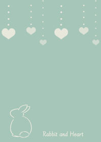 Rabbit and Heart -mint green-