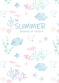 SUMMER sea and fish -pink-