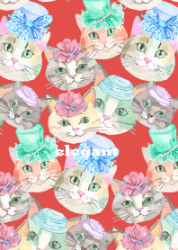 Going out cat on red