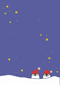 penguin christmas starry sky theme