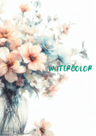 WATERCOLOR-PINK BLUE FLOWER-7