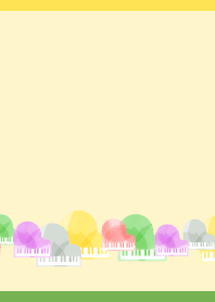 Colorful Piano on yellow