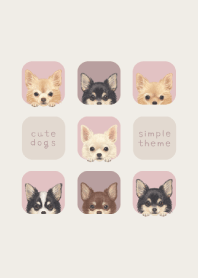 DOGS - チワワ L - ピンクグレー