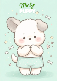 ลูกหมาน้อยมิ้นต์พาสเทล