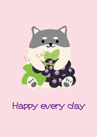 柴犬 - 紫の葡萄