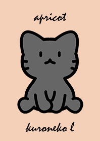 sitting black cat L apricot.