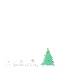 christmas tree and cats