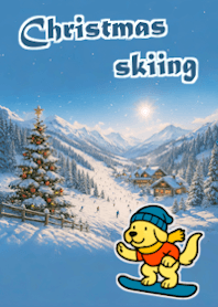 Animal Christmas Ski Day_blue