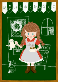 a girl with sweets