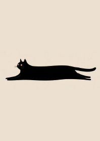 Minimal Noir Cat: Stretching