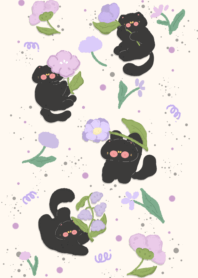 cat holding flower1