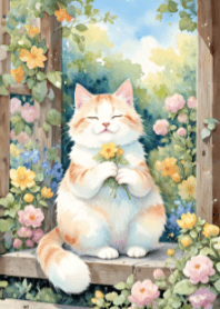 Cat and Flower V.3