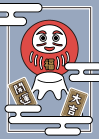 Lucky DARUMA. Mt.Fuji /Blue Gray ver.