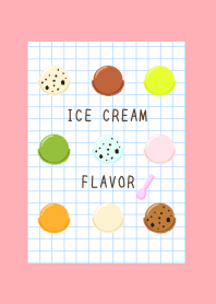 ICE CREAM FLAVOR GRAPH PAPER-PINK REDj