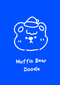 Muffin Bear Doodle Cobalt