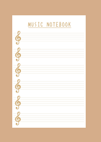 LIGHT BROWN COLOR MUSICAL NOTES