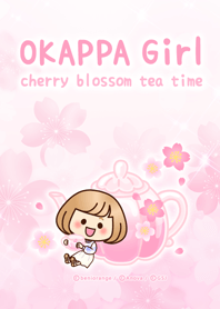 OKAPPA Girl cherry blossom tea time