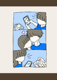 男の子と女の子◎カップル/青色/ブルー2