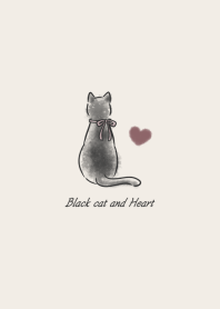 Black cat and Heart 2 -pink-