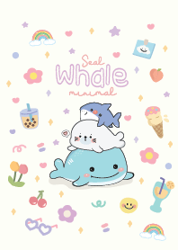 วาฬกับแมวน้ำน่ารัก : มินิมอล