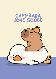 Capybara & Goose Cute :)