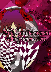 Dark beautiful woman calling summer love