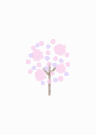水彩画風の木（ピンク＆紫）