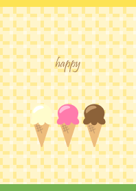 sweet ice cream on yellow