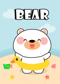 Lovely White Bear On The Beach (jp)