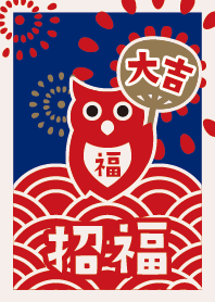 LUCKY OWL / Summer / red+navy