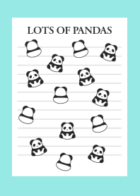 LOTS OF PANDAS NOTEBOOKj-BLUE GREEN