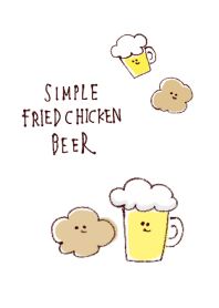 シンプル 唐揚げ ビール ホワイト ブルー