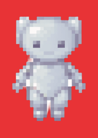Robot Pixel Art Theme  Red 04