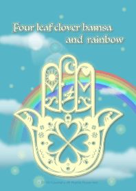 สี่ใบโคลเวอร์ Hamsa และสายรุ้ง 1