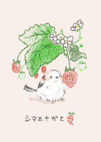 苺を見つけたよ！もふもふシマエナガ