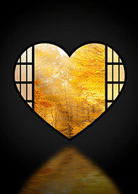 Fall Japanese garden[heart window]
