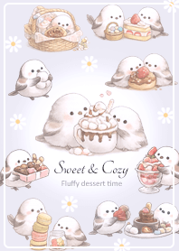 Long-tailed tit and sweets purple