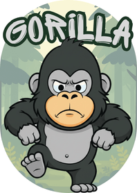 Gorilla Big Smile (B/W 03)