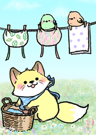 Baby fox (washing)