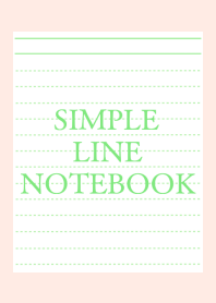 SIMPLE GREEN LINE NOTEBOOKj-LIGHT PINK