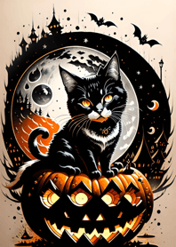 cat halloween 7E9505
