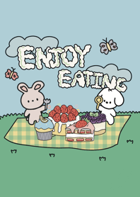 Enjoy eating with Boo boo and Daisy