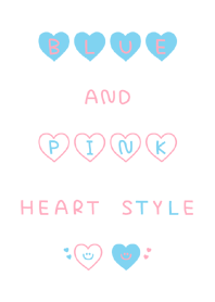 BLUE AND PINK HEART STYLE