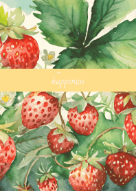 Sweet wild strawberry on yellow