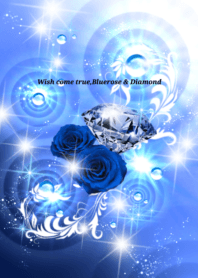「神の奇跡❤」青い薔薇とダイヤモンド