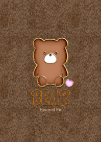 Bear Enameled Pin & Fur 65