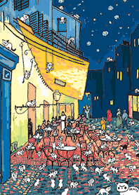 ポンゲをさがせ！ゴッホ 夜のカフェテラス