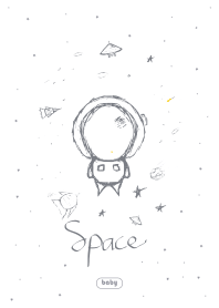 ทารกน่ารัก Nate พื้นที่ Monochrome