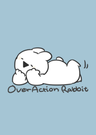 Over Action Rabbit -Blue beige-
